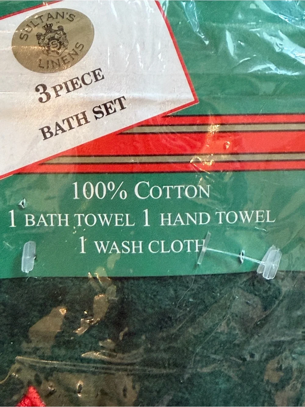 🆕Sultans linens 3 piece winter forest green towel set red cardinals guest bath